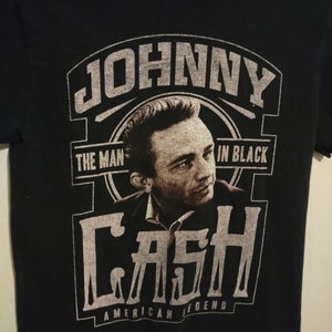 Johnny Cash Mann in Schwarz T-Shirt Klein