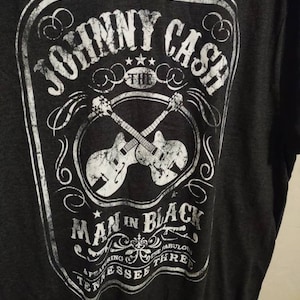 Johnny Cash Mann in Schwarz T-Shirt 2XL
