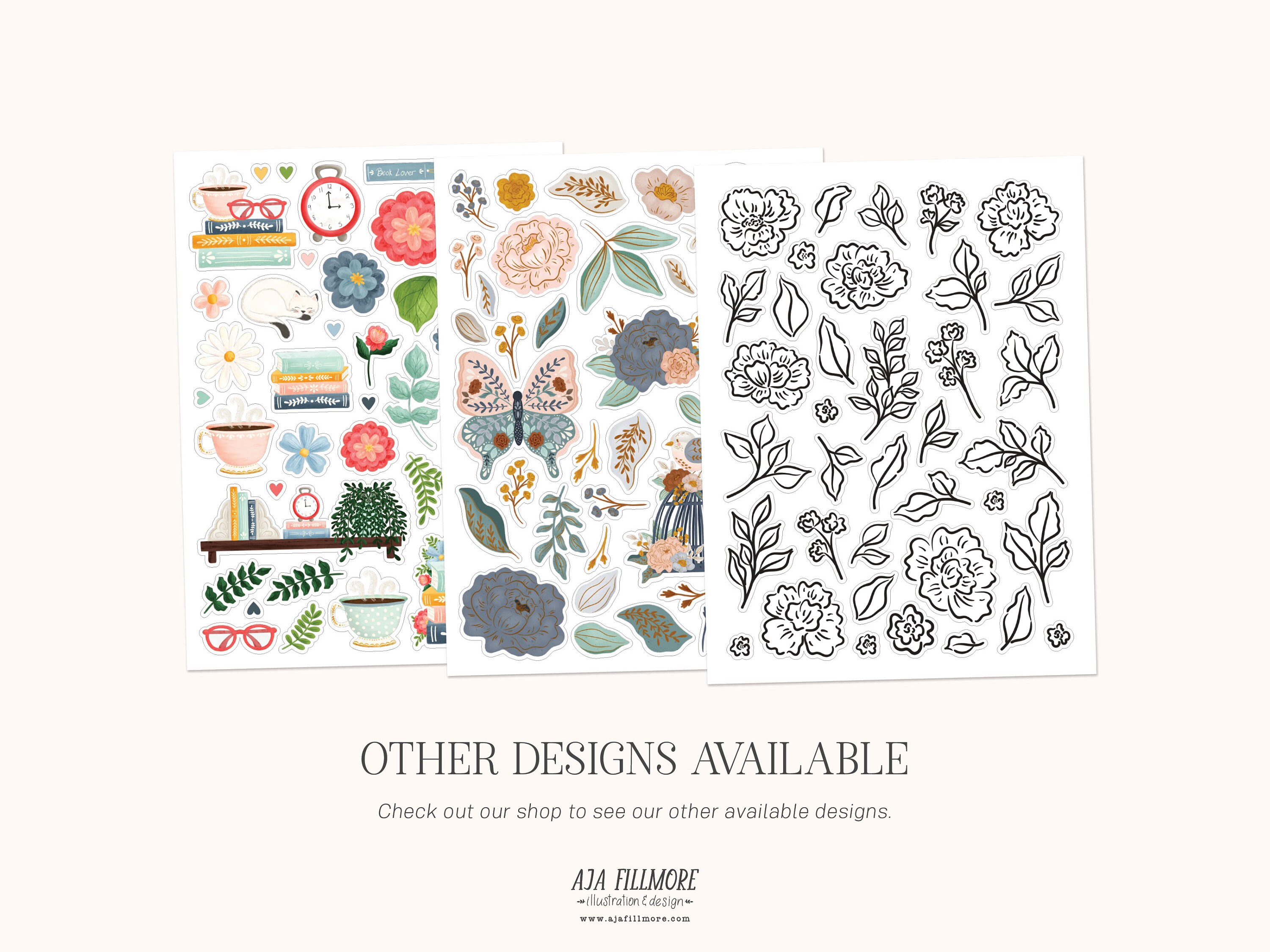 Floral Stickers: Kinley Blooms Planner Stickers (digital Download) - Etsy