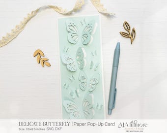 3D Butterfly Pop-Up Card: Floral SVG Craft File (Digital Download)
