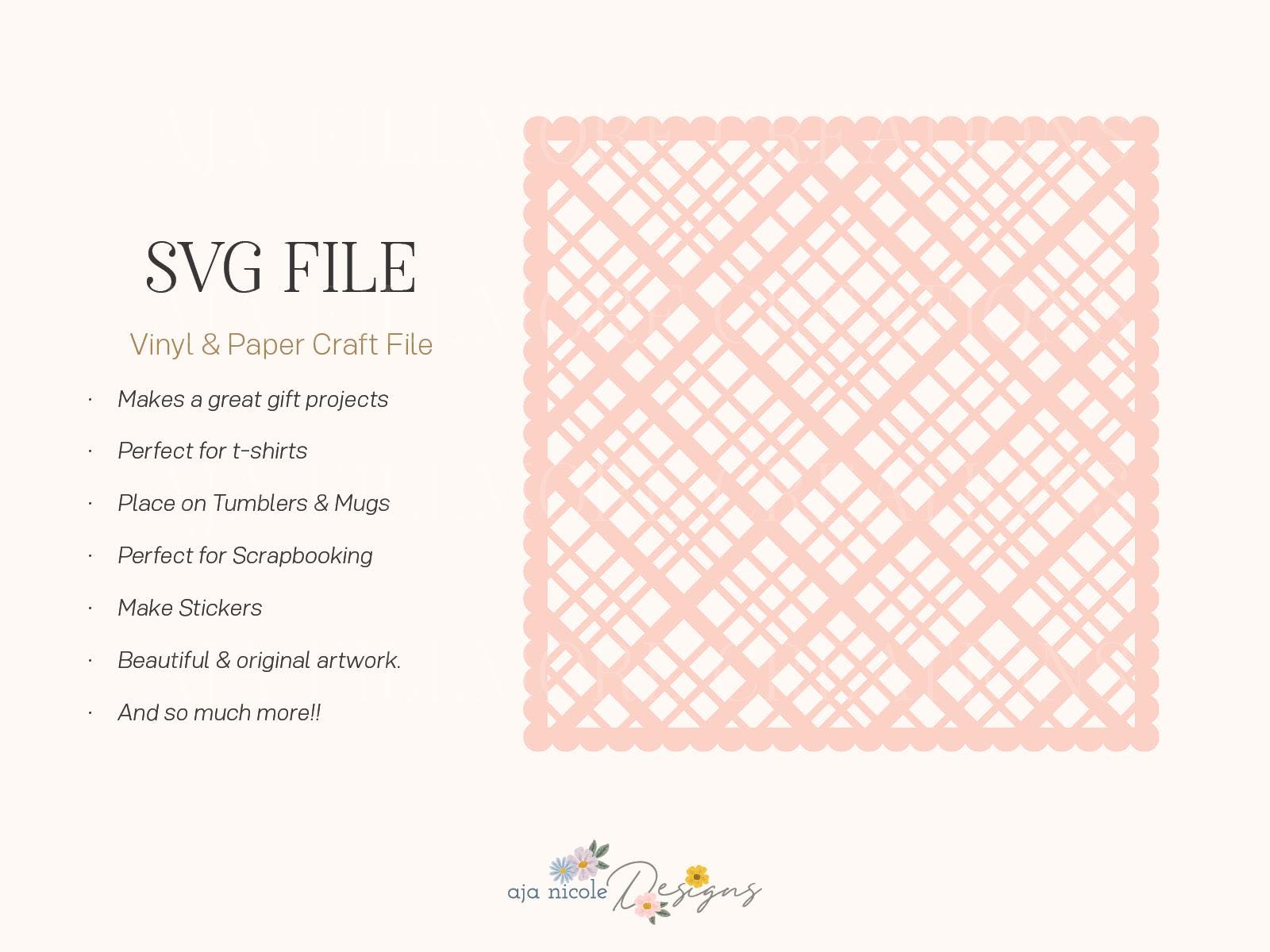 Scalloped Plaid SVG Background, Lattice Pattern Cut File, Intricate ...