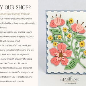 May include: A digital download of a floral design featuring pink, yellow, and green flowers. The design is perfect for crafting projects and can be used with cutting machines like Cricut and Silhouette.