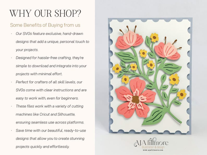May include: A digital download of a floral design featuring pink, yellow, and green flowers. The design is perfect for crafting projects and can be used with cutting machines like Cricut and Silhouette.