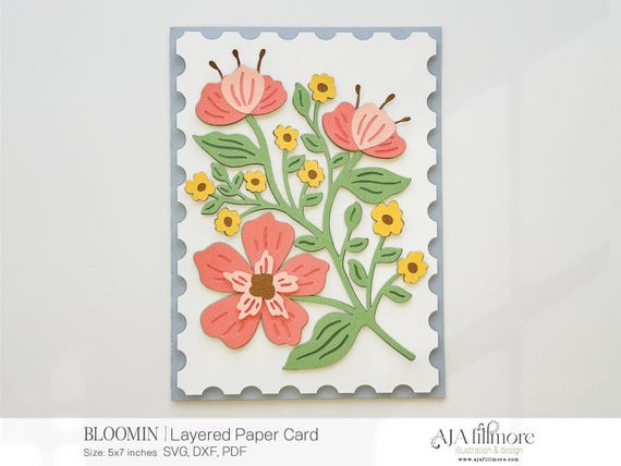 3D Floral SVG Card: Layered Paper Craft (Digital Download)