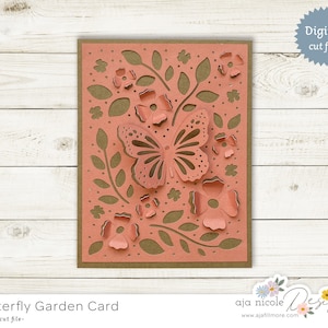 Butterfly card svg, butterfly cut file, 3d butterfly, card svg, 3d butterfly card svg, svg, svg cut file, cricut file, silhouette cut file