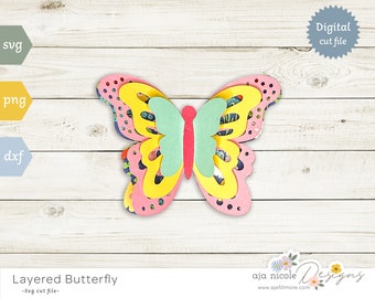 3D Butterfly SVG Cut File: Layered Paper Craft (Digital Download)