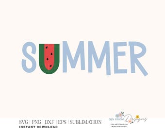 Sandía de verano SVG: Archivo de corte de Word Art (Descarga digital)