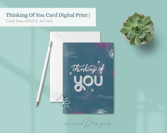 Téléchargement instantané Abstract Thinking of You Card, 5x7in imprimable Thinking of You card, Thinking of You card, Thinking of You card