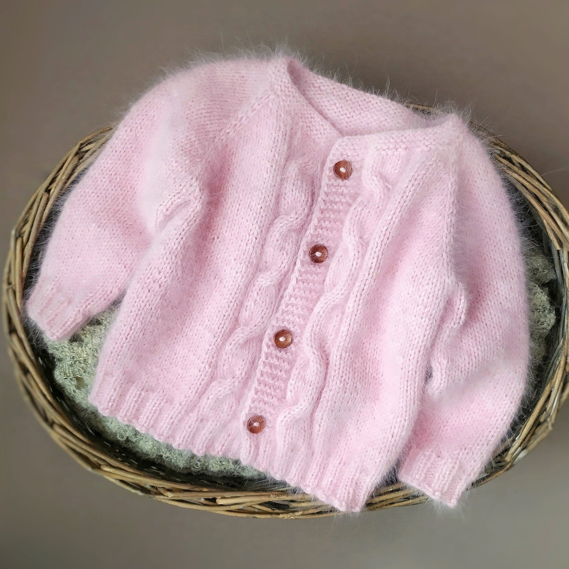 Angora Baby Cardigan Knitted Angora Sweater for Baby Vintage | Etsy