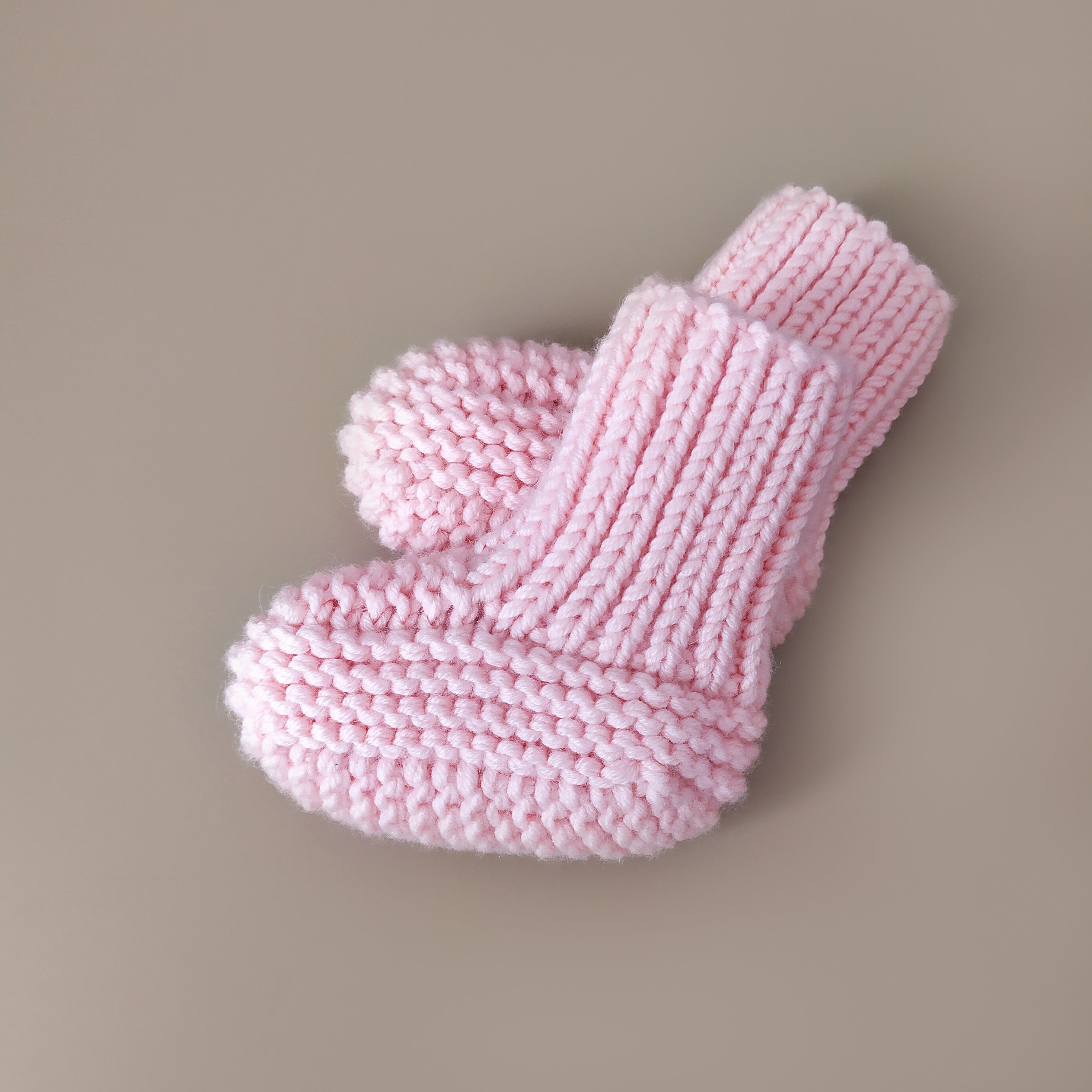 Pink baby boots knit Newborn knitted booties 03 months girl Etsy