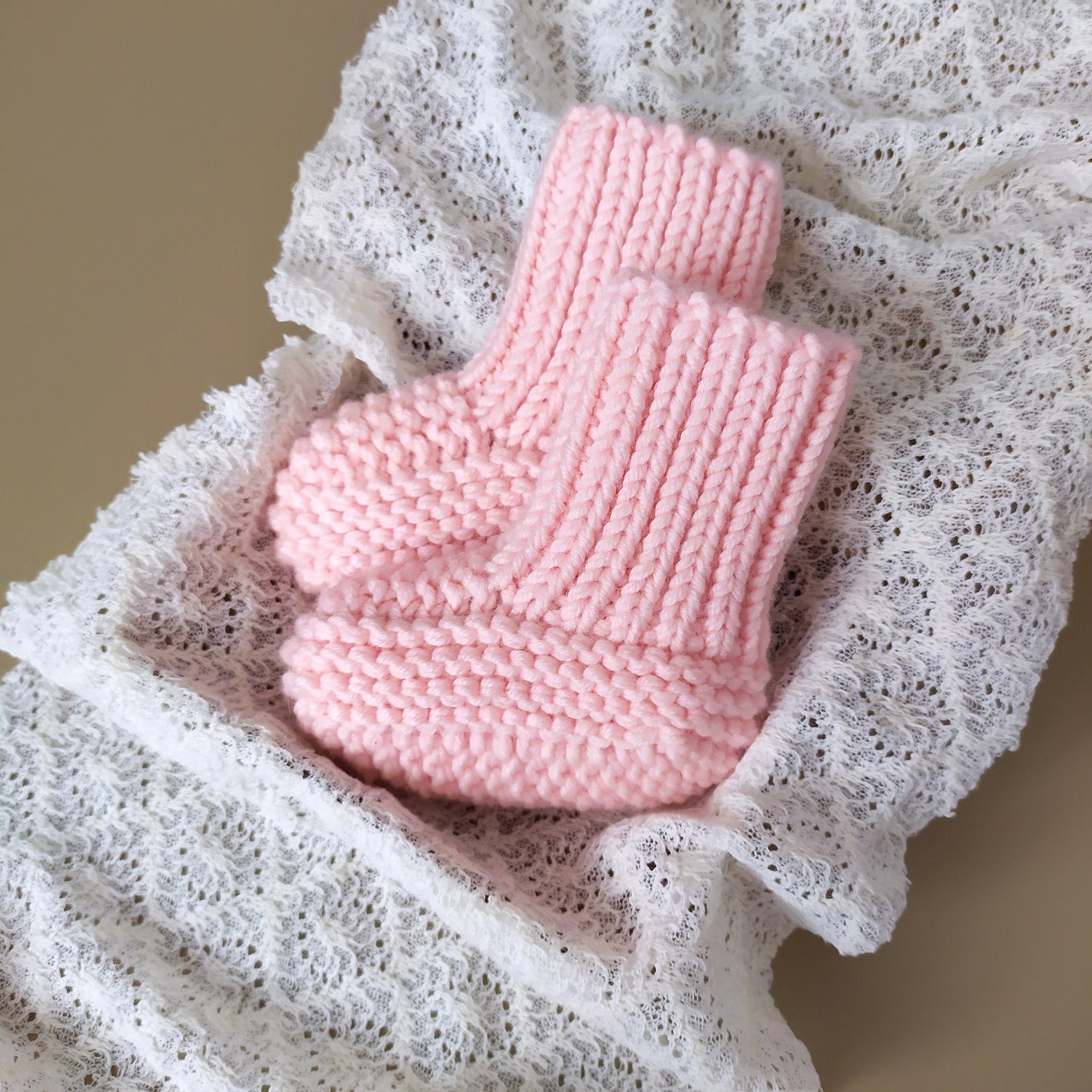 Pink baby boots knit Newborn knitted booties 03 months girl Etsy