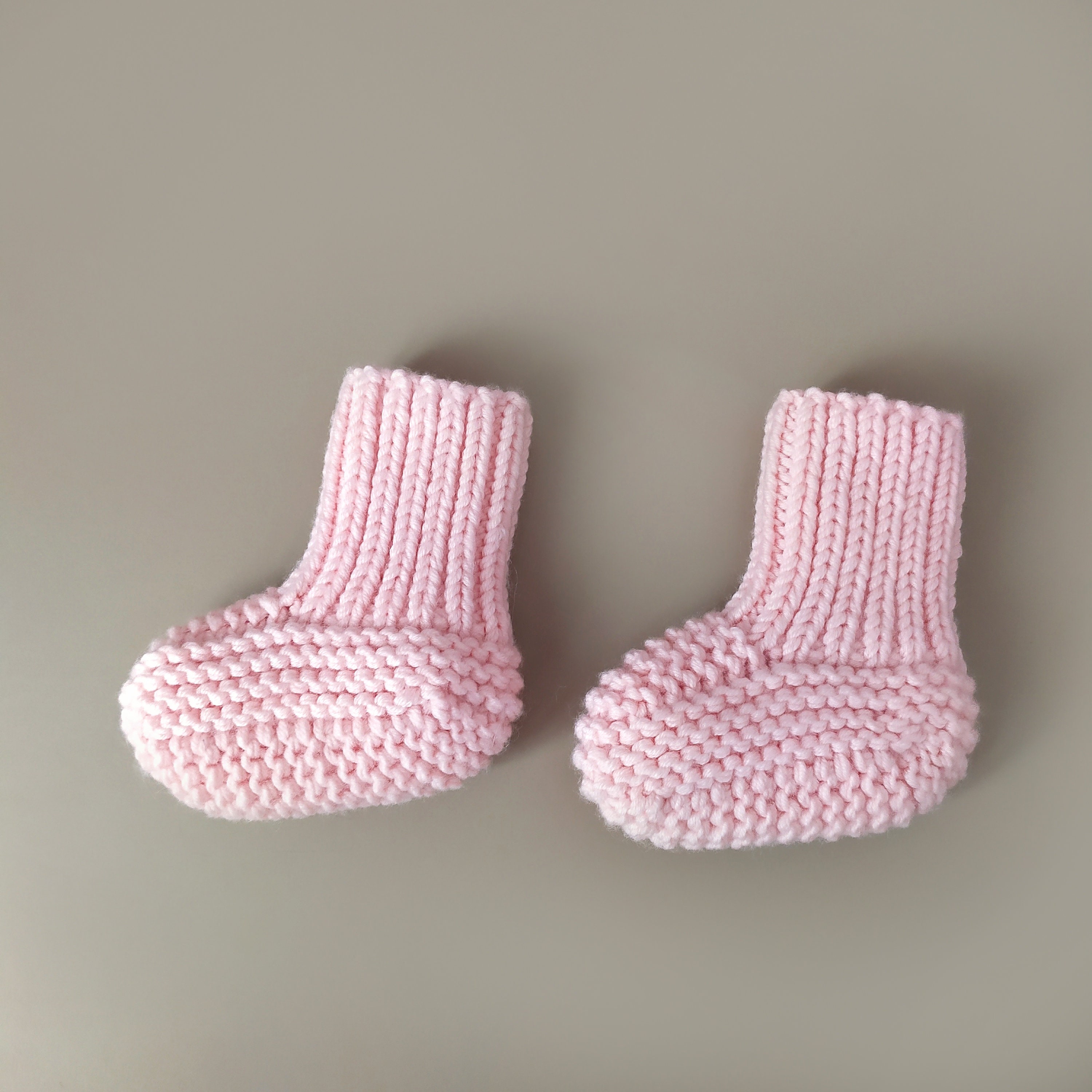 Pink baby boots knit Newborn knitted booties 03 months girl Etsy