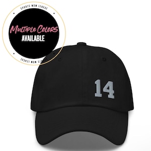Personalized Baseball Style Hat Jersey Number Hat Embroidered Gray Jersey Number Athlete and Sports Mom Accessory