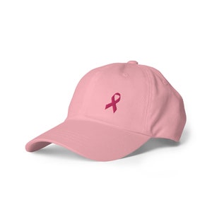 White Breast Cancer Hat Breast Cancer Baseball Style Cap Breast Cancer Survivor Hat Breast Cancer Ribbon Hat Gift for Breast Cancer Survivor