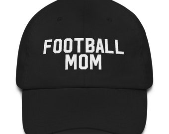 Football Mom Hat: Embroidered Cotton Twill, Adjustable Strap