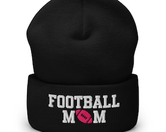 Football Mom Embroidered Beanie: Personalized Winter Hat