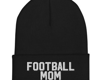 Football Mom Cuffed Beanie Football Mom Beanie Hat Football Mom Beanie Hat