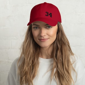 Jersey Number Hat Red Number Hat Personalized Jersey Number Hat Sports Mom Gift Athlete Gift