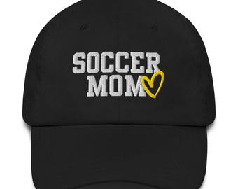 Soccer Mom Embroidered Hat Heart Detail Baseball Cap for Moms Sports Mom Accessory
