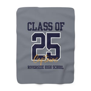 Class of 2025 Sherpa Fleece Blanket - Graduation Blanket, Personalized Blanket, High School Blanket Graduation, Class of 25