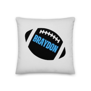 Personalized Football Pillow with Name Sports Bedroom Decor Gift for Football Player, Fan, or Coach