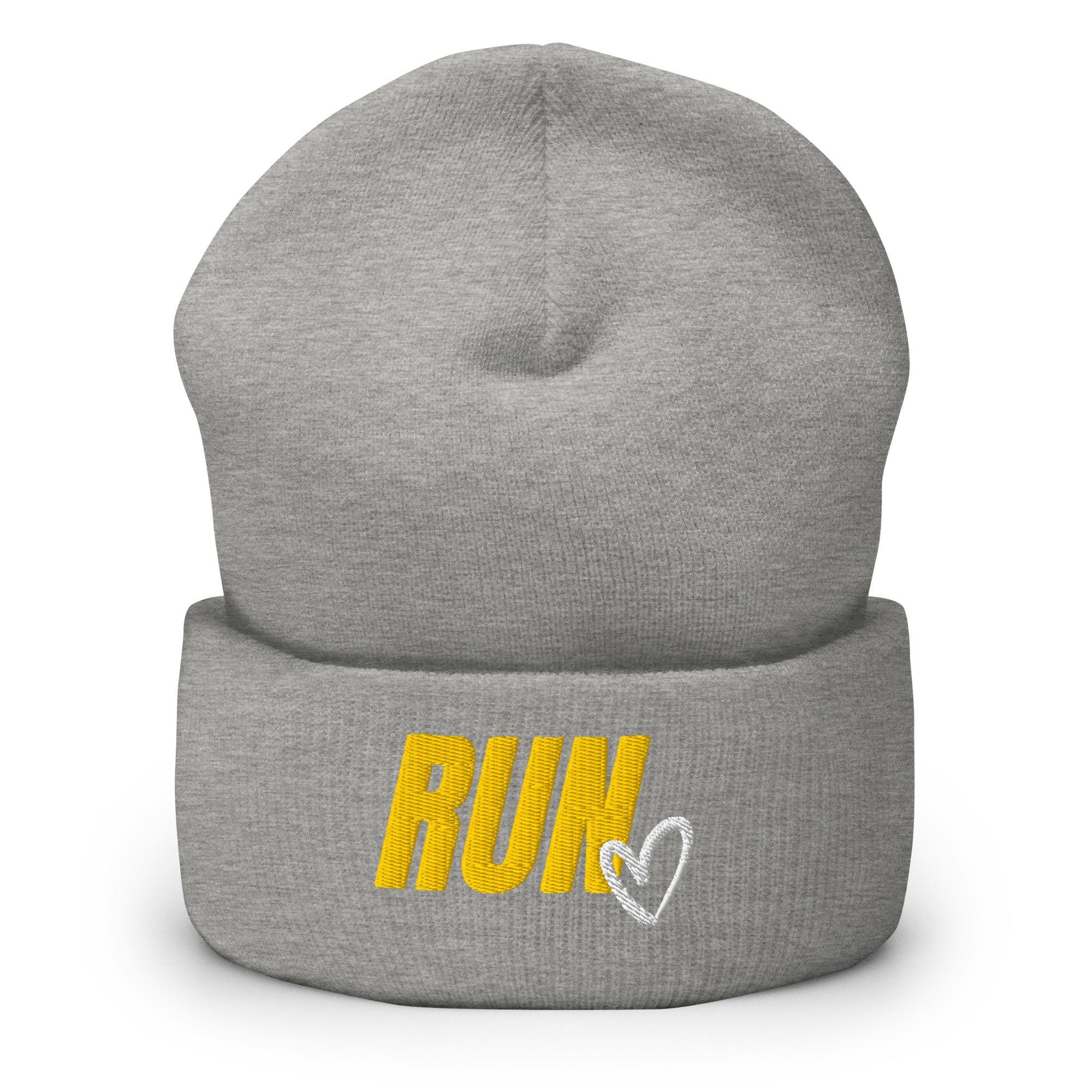 Run With Heart Beanie – Winter Running Hat, Gift for Runner 