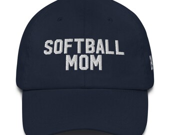 Softball Mom Hat - Large Print, Personalize with Jersey Number (Optional) | Dad Hat | Softball Mom