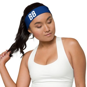 Personalized Sports Headband with Jersey Number Sports Headband Personalized Headband Baseball Headband Soccer Headband