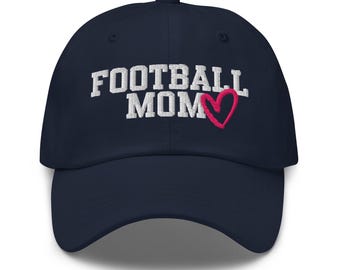 Embroidered Football Mom Hat: Heart Detail, Game Day Cap