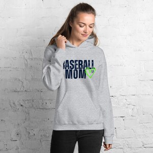 Blue/Green Baseball Mom Hoodie Gift for Baseball Mom Baseball Personalized Baseball Mom Hoodie