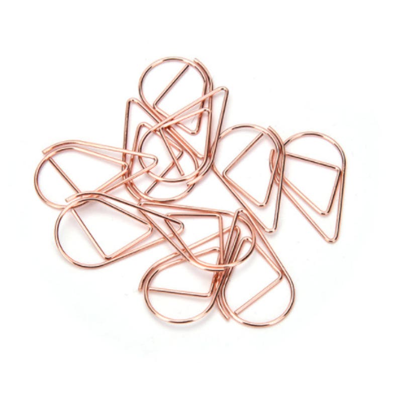 Copper Paper Clips. Tear Drop Paperclips. Rose Gold Pear Etsy