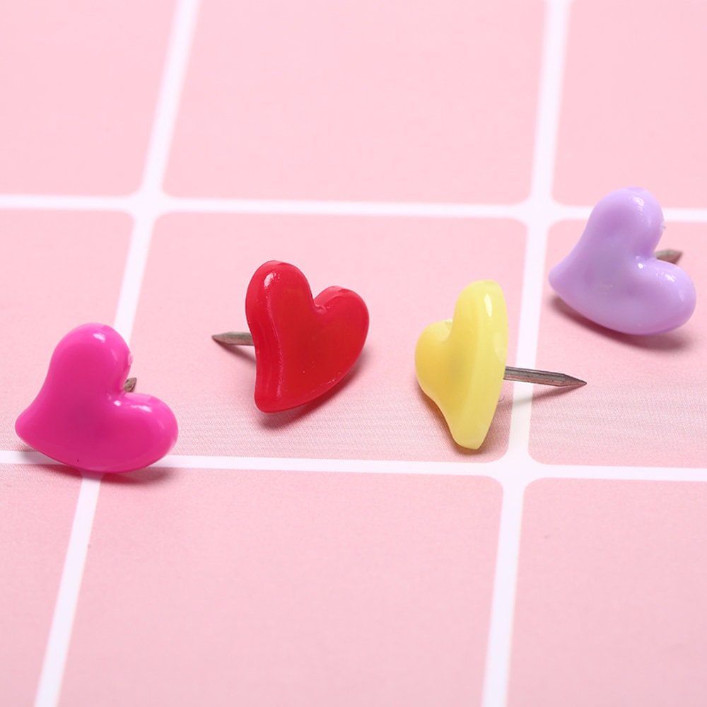 Novelty Push Pins. Heart Pushpins. Heart Thumb Tacks. Novelty Etsy