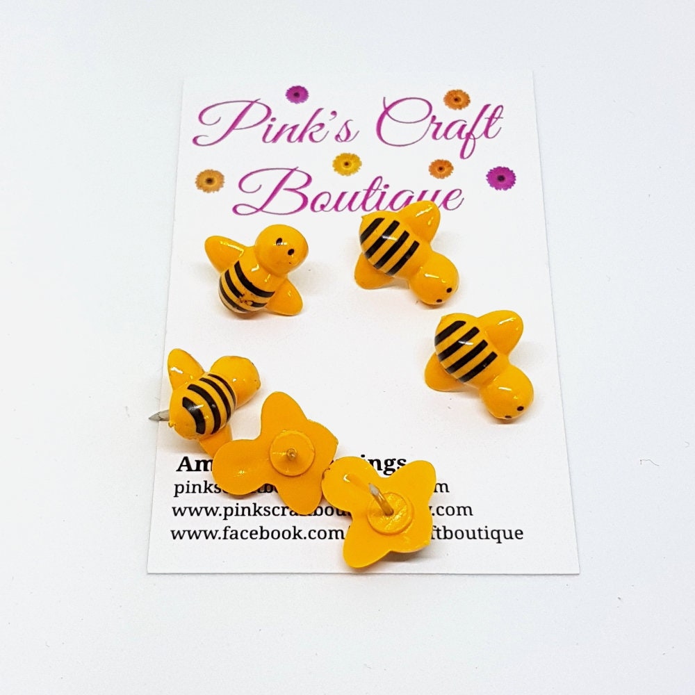Novelty Push Pins. Bee Pushpins. Bee Thumb Tacks. Novelty Etsy