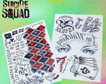 Harley Quinn "Suicide Squad" - Temporary Tattoos (SFX QUALITY)