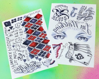 Harley Quinn "Suicide Squad" - Temporary Tattoos (SFX QUALITY)