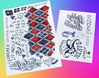 Harley Quinn "BoP" - Temporary Tattoos (SFX QUALITY)