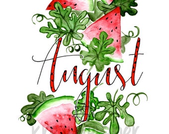 Bullet Journal Sticker - August / Wassermelone / watermelon