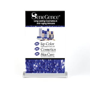 Table Top SeneGence Skincare Banner Design, Printed and Shipped Retractable Banner, SeneGence banner, Retractable banner, LipSense Banner