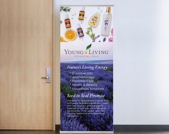 Printed and Shipped Young Living Banner, Retractable Vendor Banner, Essential Oils banner, Young Living Event Banner