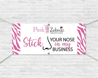 Pink Zebra Horizontal banner, Pink Zebra banner, Pink Zebra vendor sign, Pink Zebra Street Vendor Event