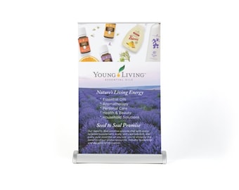 Table Top Young Living Banner Design, Printed and Shipped Retractable Banner, Essential Oils banner, Retractable banner, Young Living Banner