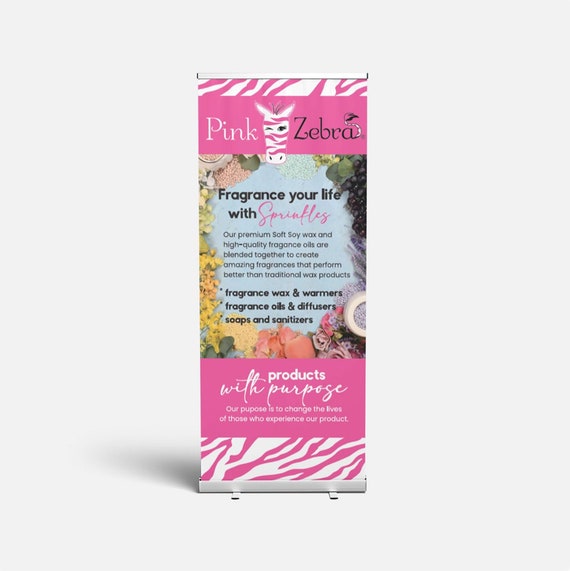 Pink Zebra Retractable Banner Pink Zebra Banner Pink Zebra Etsy