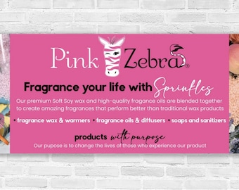 Pink Zebra Horizontal banner, Pink Zebra banner, Pink Zebra vendor sign, Pink Zebra Street Vendor Event