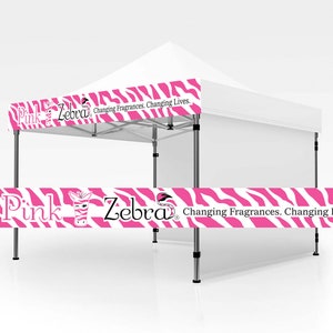 Printed and Shipped Pink Zebra Tent Banner, Vendor Banner, Pink Zebra banner, Retractable banner, Pink Zebra