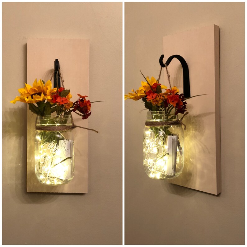 Wall Sconce Mason Jar Sconce Country Home Sconce Wall Etsy