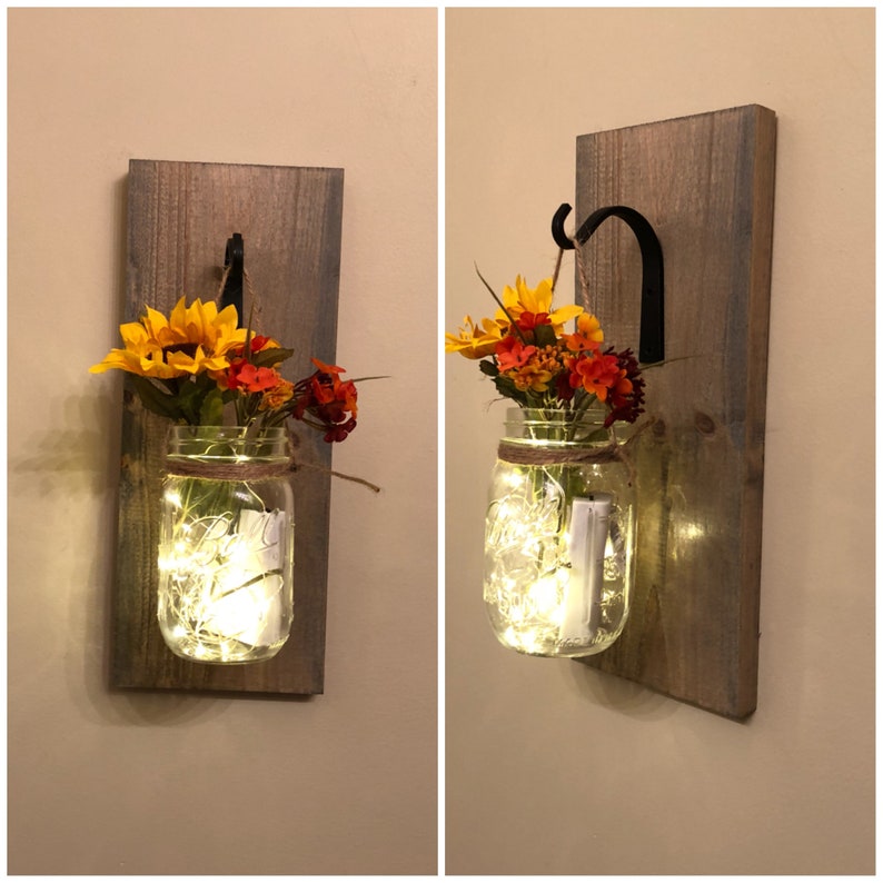 Wall Sconce Mason Jar Sconce Country Home Sconce Wall Etsy