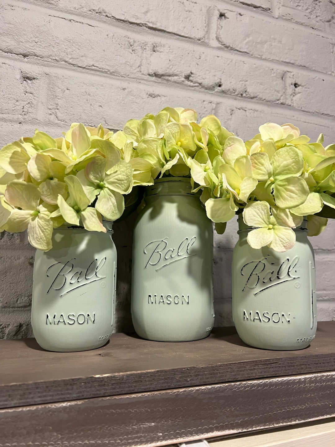 Spring Mason Jars, Light Green Mason Jars, Sage Mason Jars Etsy