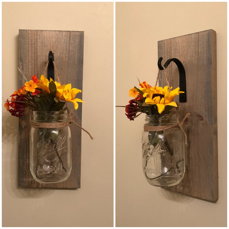 Wall Sconce Mason Jar Sconce Country Home Sconce Wall Etsy
