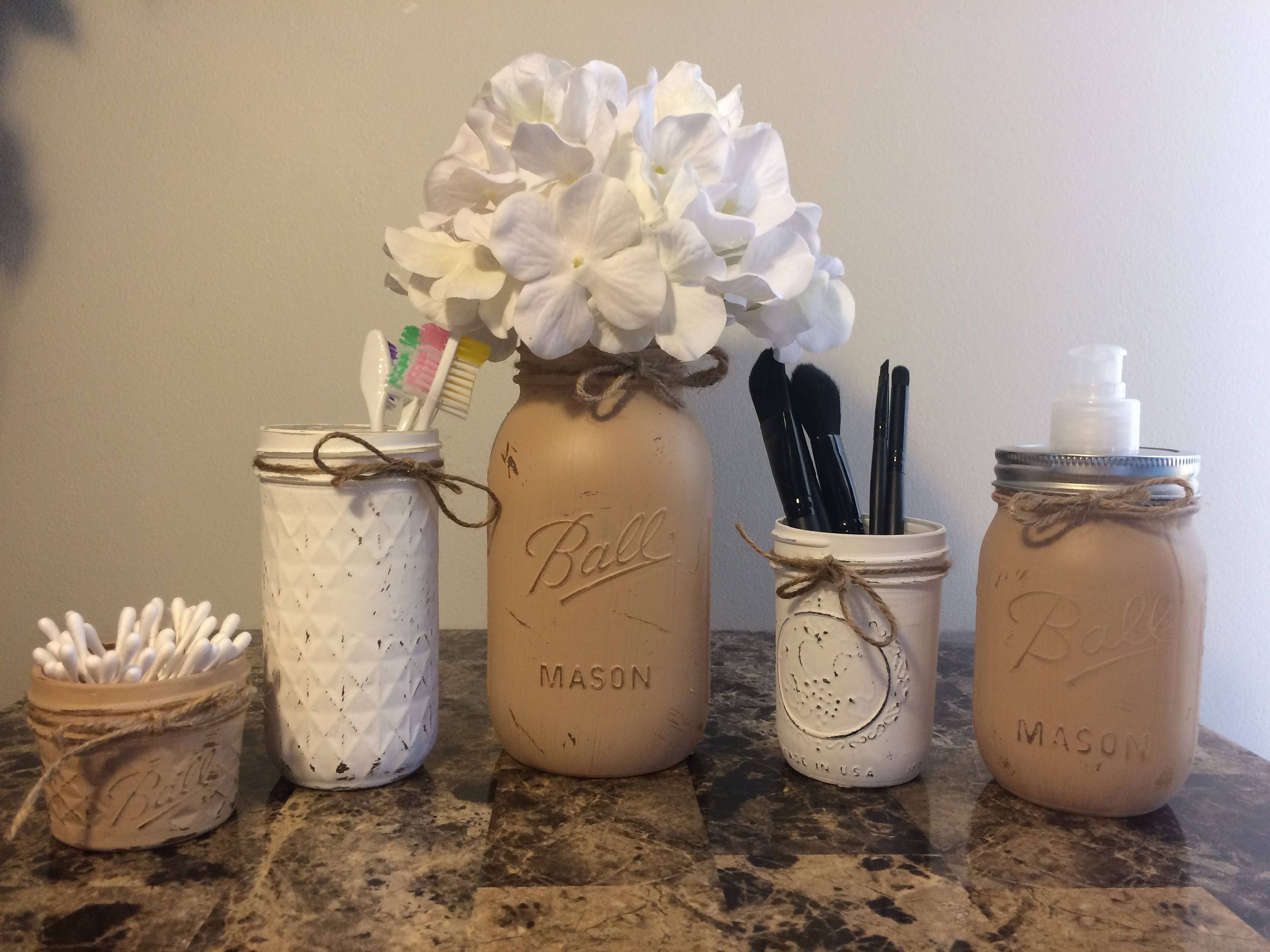 Rustic Bathroom County Bathroom Mason Jar Bathroom - Etsy