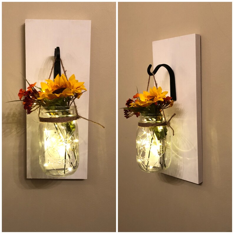 Wall Sconce Mason Jar Sconce Country Home Sconce Wall Etsy